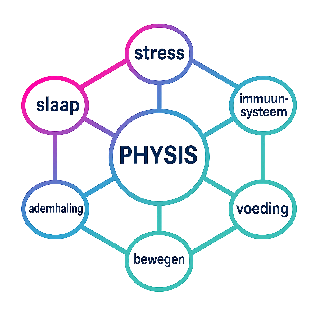 Schema van het Physis 6-domeinen model
